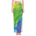 Watercolor Rainbow LGBT Pride Print High Slit Maxi Skirt