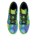 Watercolor Rainbow LGBT Pride Print High Top Leather Sneakers