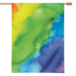 Watercolor Rainbow LGBT Pride Print House Flag