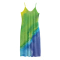 Watercolor Rainbow LGBT Pride Print Jersey Midi Cami Dress
