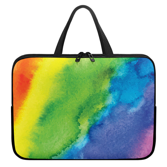 Watercolor Rainbow LGBT Pride Print Laptop Sleeve With Handle