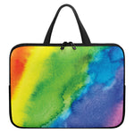 Watercolor Rainbow LGBT Pride Print Laptop Sleeve With Handle