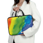 Watercolor Rainbow LGBT Pride Print Laptop Sleeve With Handle