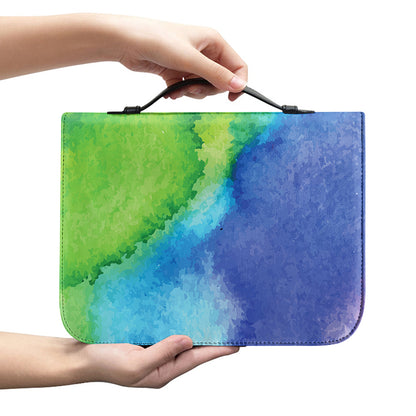 Watercolor Rainbow LGBT Pride Print Leather Bible Cover