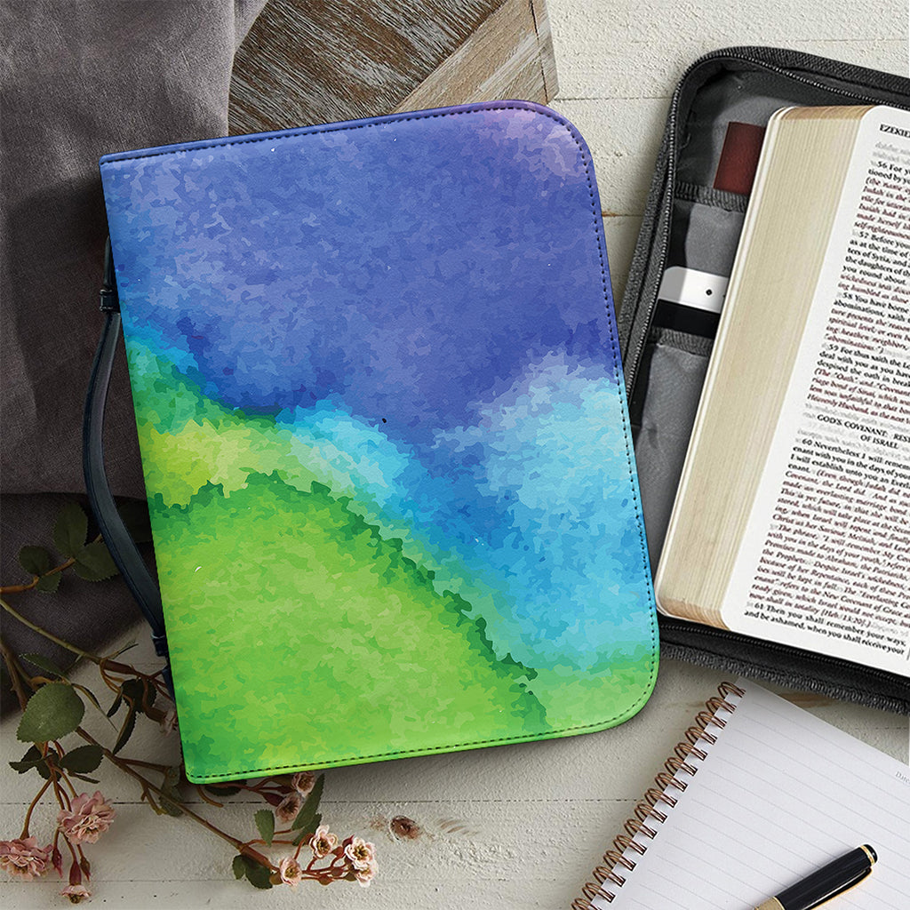 Watercolor Rainbow LGBT Pride Print Leather Bible Cover