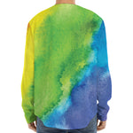 Watercolor Rainbow LGBT Pride Print Long Sleeve Baseball Jersey