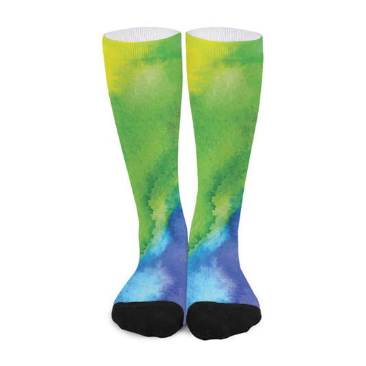 Watercolor Rainbow LGBT Pride Print Long Socks