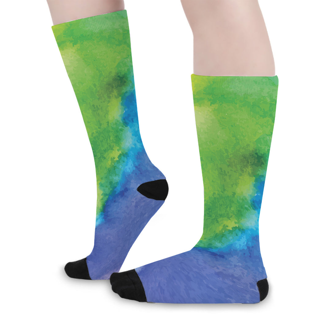 Watercolor Rainbow LGBT Pride Print Long Socks