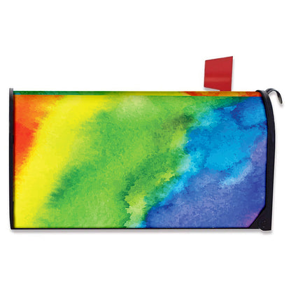 Watercolor Rainbow LGBT Pride Print Mailbox Cover