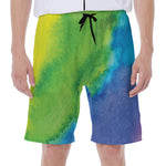 Watercolor Rainbow LGBT Pride Print Men's Beach Shorts