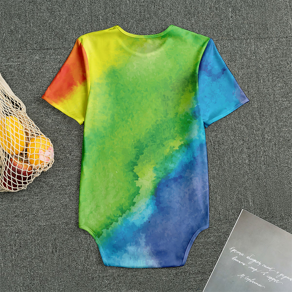 Watercolor Rainbow LGBT Pride Print Men's Bodysuit