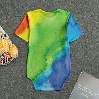 Watercolor Rainbow LGBT Pride Print Men's Bodysuit