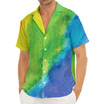 Watercolor Rainbow LGBT Pride Print Men's Deep V-Neck Shirt