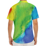 Watercolor Rainbow LGBT Pride Print Men's Deep V-Neck Shirt