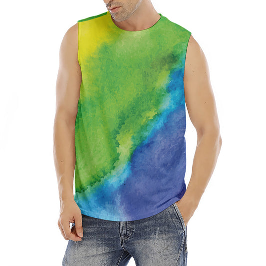 Watercolor Rainbow LGBT Pride Print Men's Fitness Tank Top