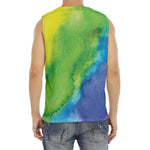 Watercolor Rainbow LGBT Pride Print Men's Fitness Tank Top