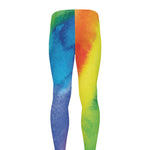 Watercolor Rainbow LGBT Pride Print Men's leggings
