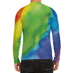 Watercolor Rainbow LGBT Pride Print Men's Long Sleeve Rash Guard
