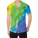Watercolor Rainbow LGBT Pride Print Men's Shirt