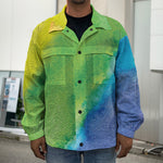 Watercolor Rainbow LGBT Pride Print Men's Shirt Jacket