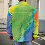Watercolor Rainbow LGBT Pride Print Men's Shirt Jacket