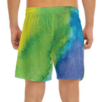 Watercolor Rainbow LGBT Pride Print Men's Split Running Shorts