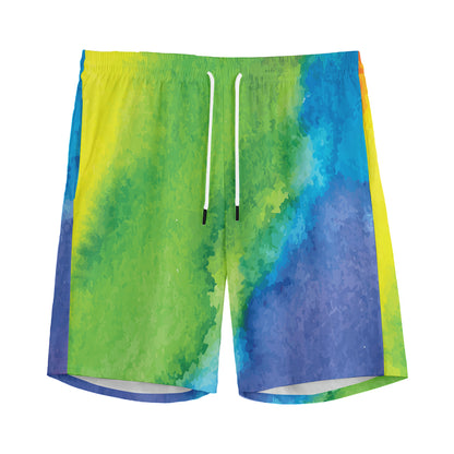 Watercolor Rainbow LGBT Pride Print Men's Sports Shorts