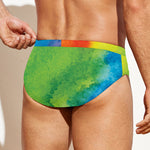 Watercolor Rainbow LGBT Pride Print Men's Swim Briefs