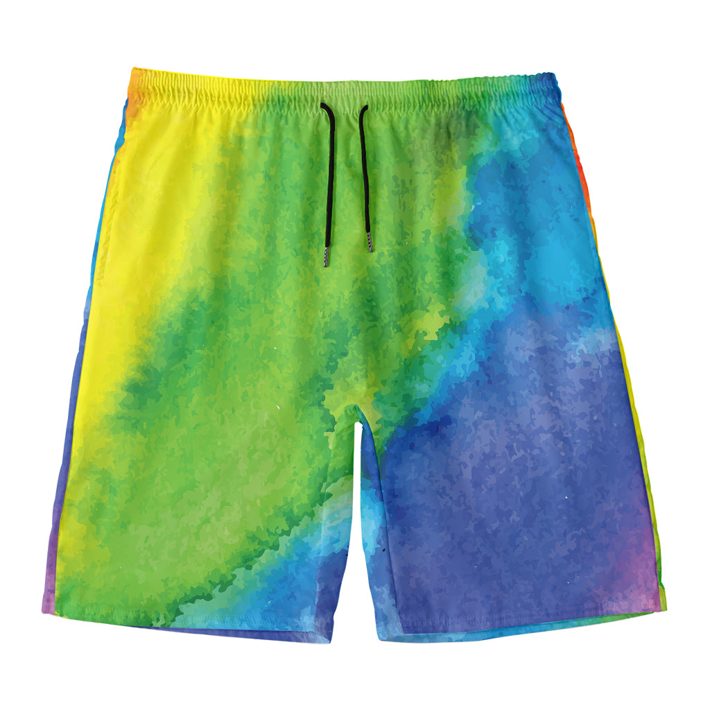 Watercolor Rainbow LGBT Pride Print Men's Swim Trunks