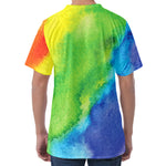 Watercolor Rainbow LGBT Pride Print Men's Velvet T-Shirt