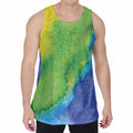 Watercolor Rainbow LGBT Pride Print Men's Velvet Tank Top