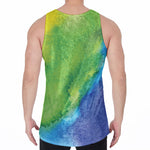 Watercolor Rainbow LGBT Pride Print Men's Velvet Tank Top