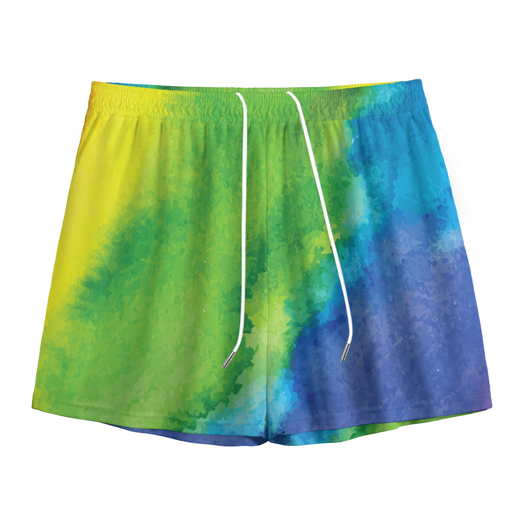 Watercolor Rainbow LGBT Pride Print Mesh Shorts