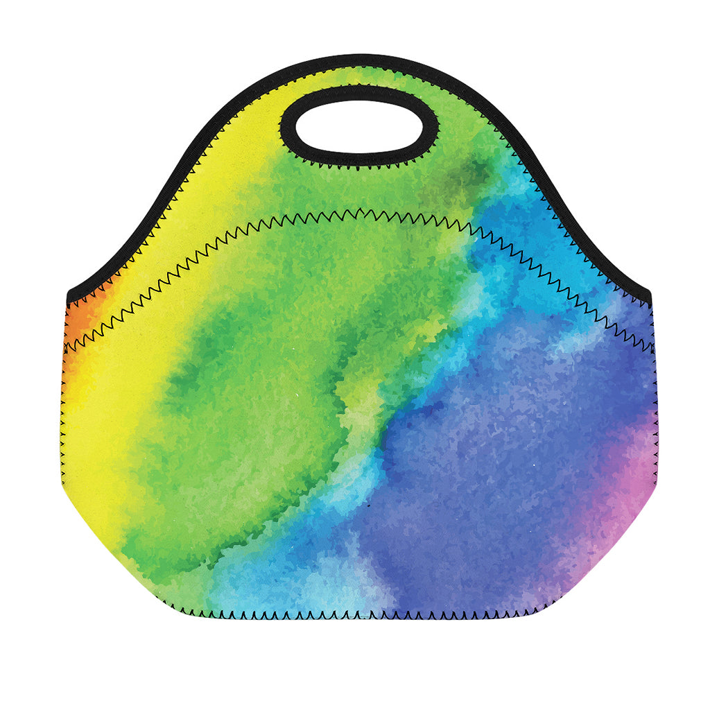 Watercolor Rainbow LGBT Pride Print Neoprene Lunch Bag