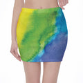 Watercolor Rainbow LGBT Pride Print Pencil Mini Skirt