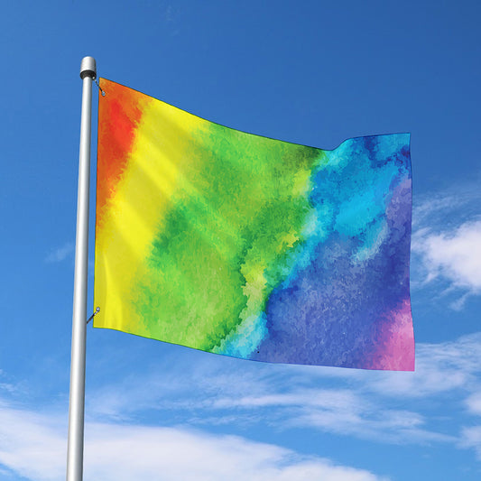 Watercolor Rainbow LGBT Pride Print Polyester Flag
