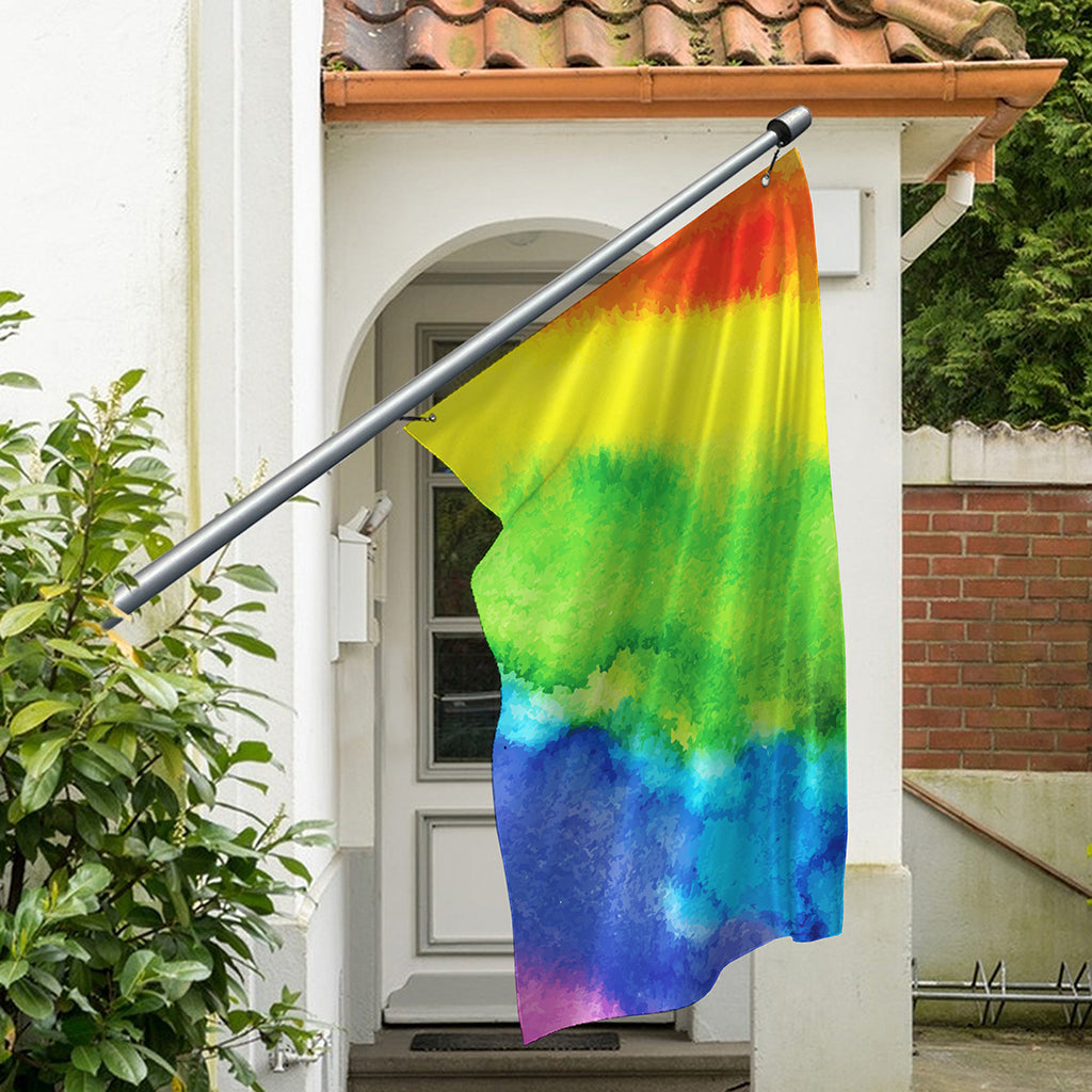Watercolor Rainbow LGBT Pride Print Polyester Flag