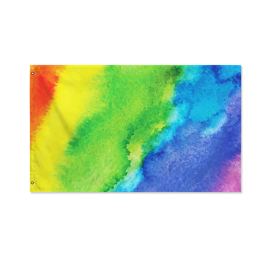 Watercolor Rainbow LGBT Pride Print Polyester Flag