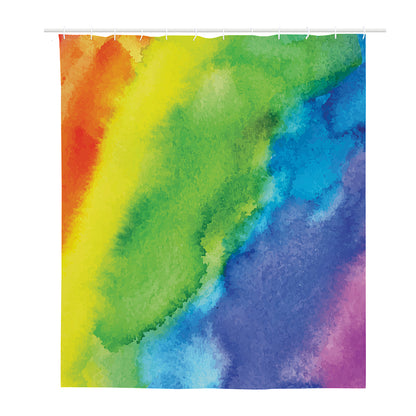 Watercolor Rainbow LGBT Pride Print Polyester Shower Curtain