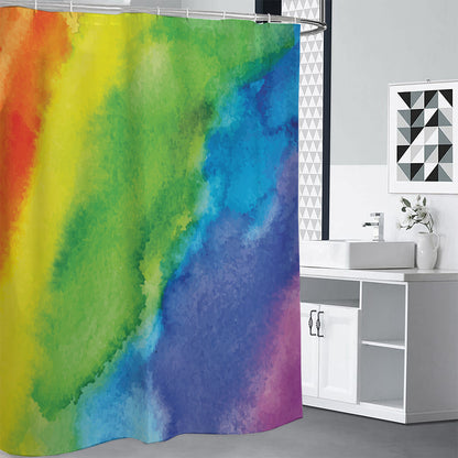 Watercolor Rainbow LGBT Pride Print Premium Shower Curtain