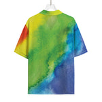 Watercolor Rainbow LGBT Pride Print Rayon Hawaiian Shirt