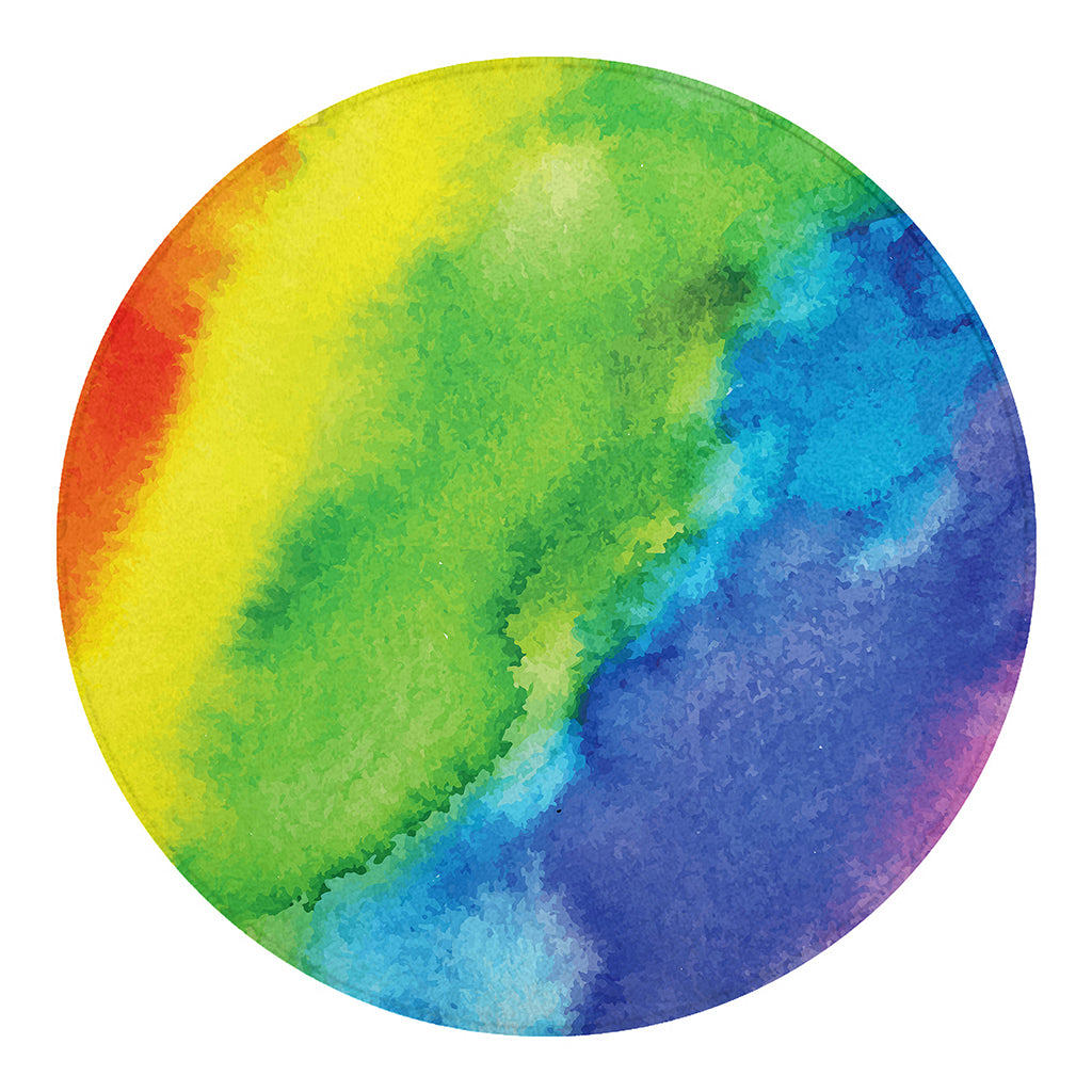 Watercolor Rainbow LGBT Pride Print Round Blanket
