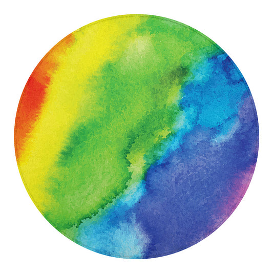 Watercolor Rainbow LGBT Pride Print Round Blanket