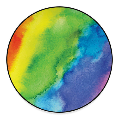 Watercolor Rainbow LGBT Pride Print Round Floor Mat