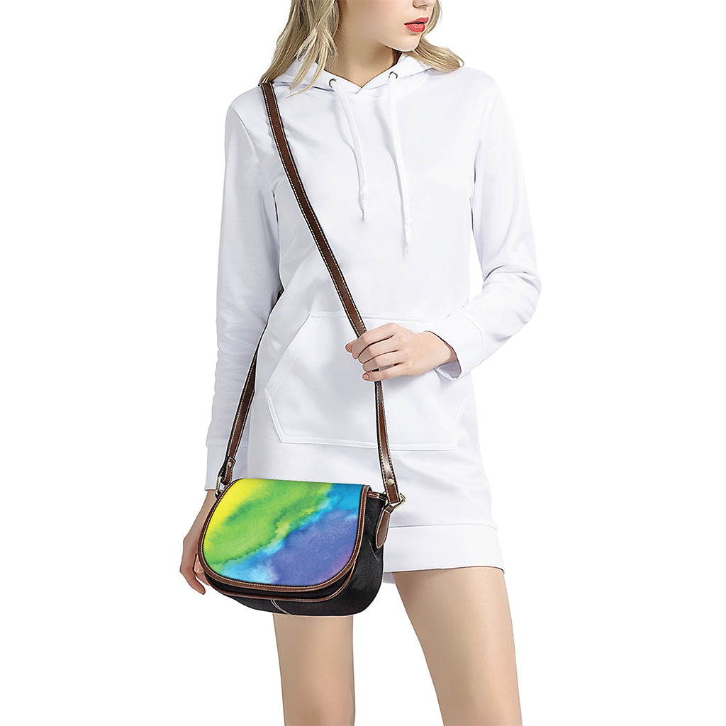 Watercolor Rainbow LGBT Pride Print Saddle Bag