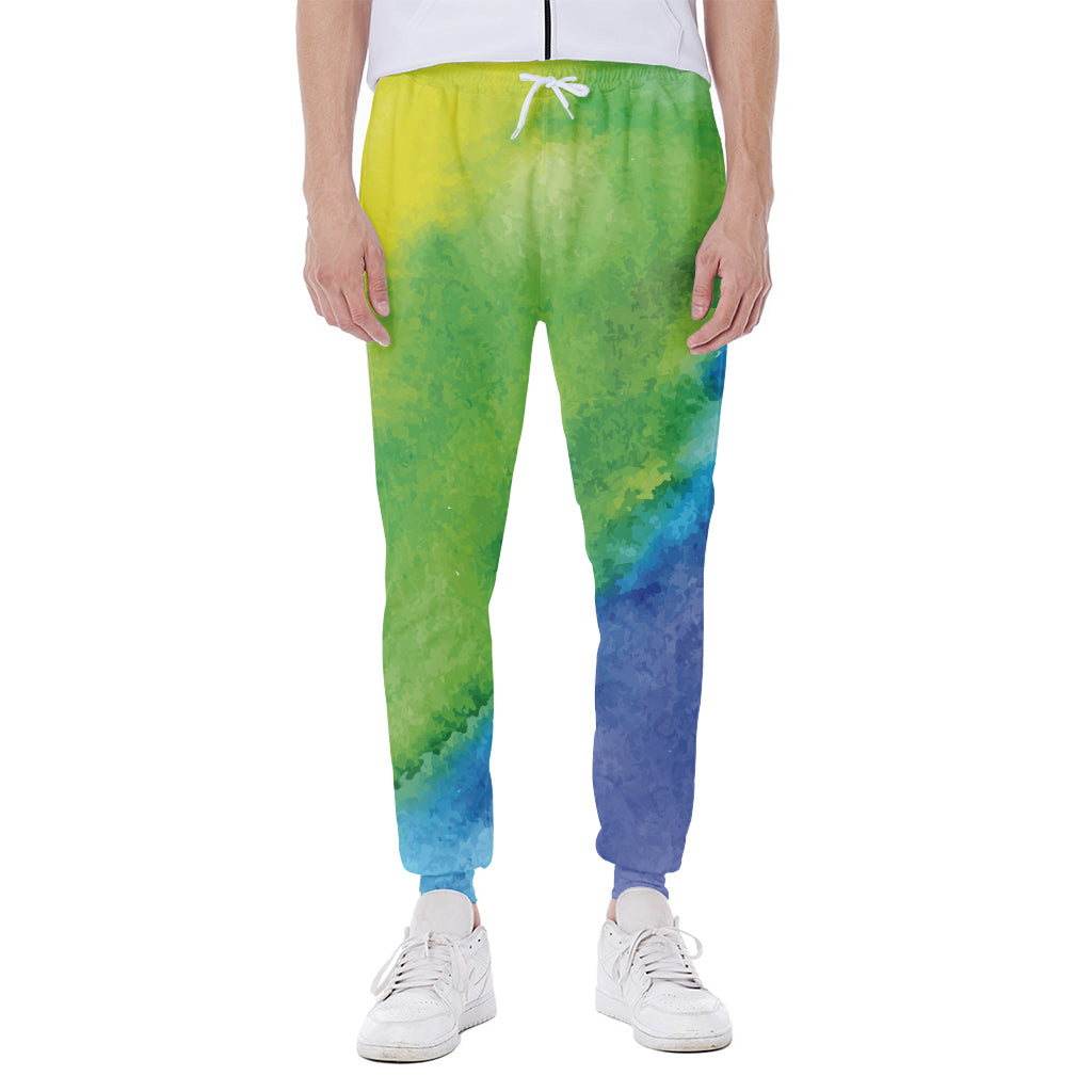 Watercolor Rainbow LGBT Pride Print Scuba Joggers