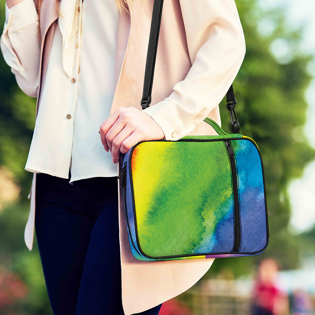 Watercolor Rainbow LGBT Pride Print Shoulder Strap Bible Bag