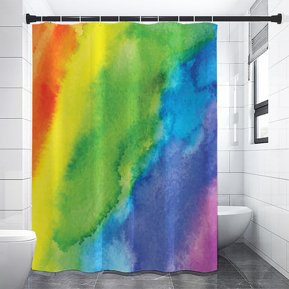 Watercolor Rainbow LGBT Pride Print Shower Curtain