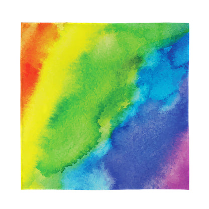 Watercolor Rainbow LGBT Pride Print Silk Bandana