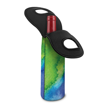Watercolor Rainbow LGBT Pride Print Single Neoprene Wine Tote